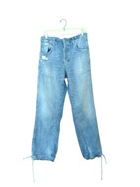 We The Free Womens Jeans Don't Wait Up Baggy Boyfriend Sz 29 Drawstring Hem-lp